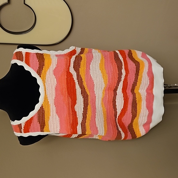 LOFT Wavy Stripe Scoop Neck Sweater Vest - Picture 6 of 9